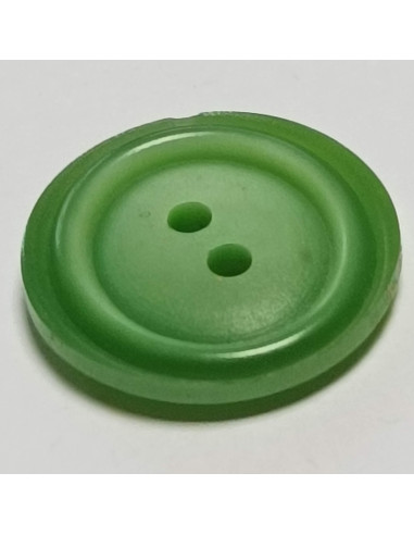 Bouton polyester, 2 trous, rond, 21 mm, vert