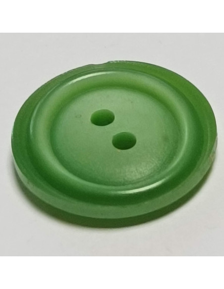 Bouton polyester, 2 trous, rond, 21 mm, vert