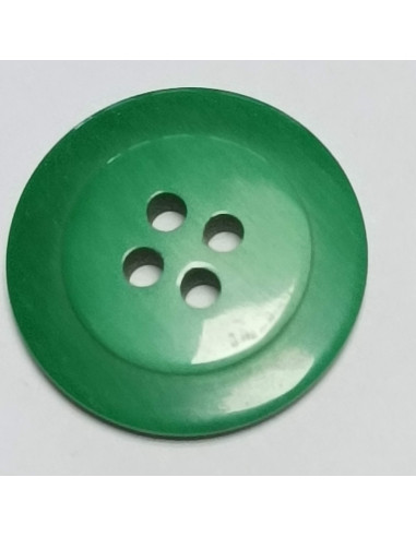 Bouton polyester, 4 trous, rond, 22 mm, vert