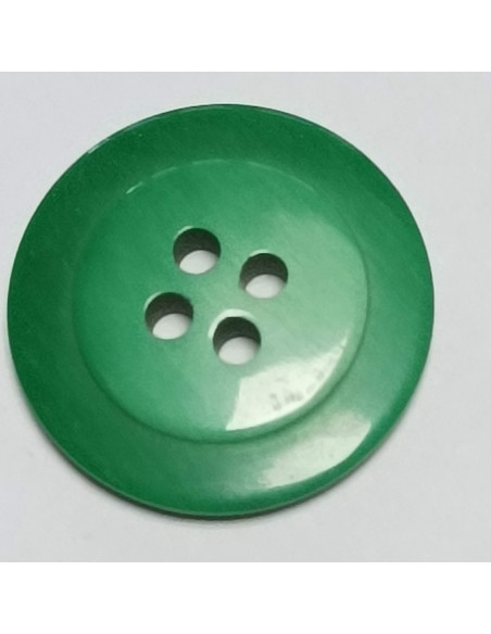 Bouton polyester, 4 trous, rond, 22 mm, vert