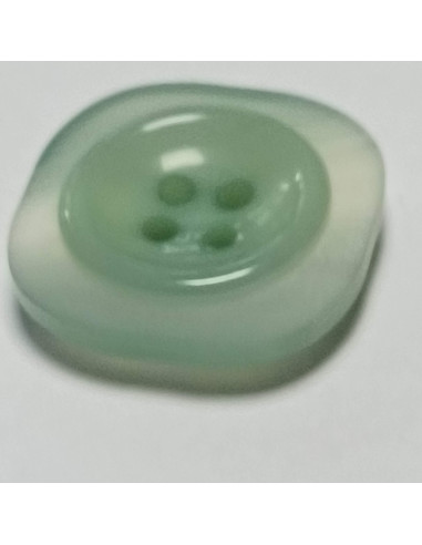 Bouton polyester, 4 trous, carré, 21 mm, vert