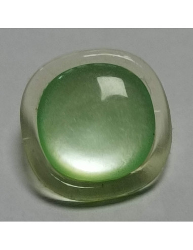 Bouton polyester, à pied, carré, 16 mm, vert