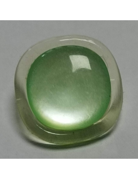 Bouton polyester, à pied, carré, 16 mm, vert