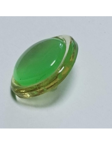 Bouton polyester, à pied, carré, 16 mm, vert