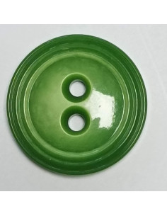 Bouton polyester, 2 trous, rond, 21 mm, vert