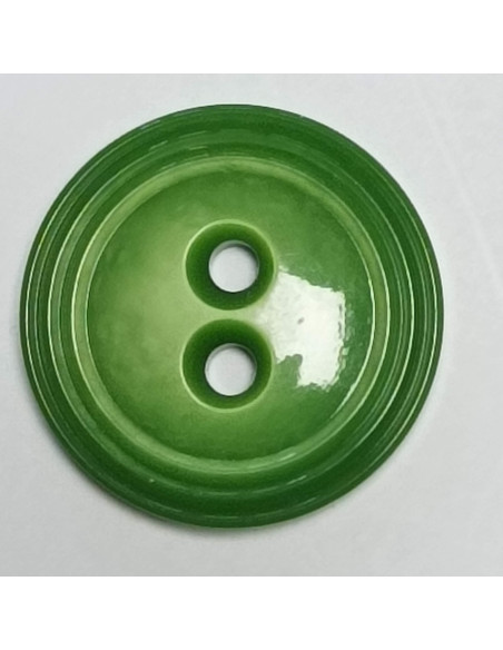 Bouton polyester, 2 trous, rond, 21 mm, vert