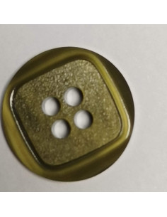Bouton polyester, 4 trous, rond, 17 mm, vert