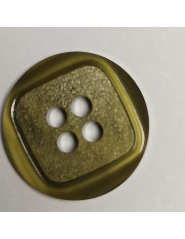 Bouton polyester, 4 trous, rond, 17 mm, vert