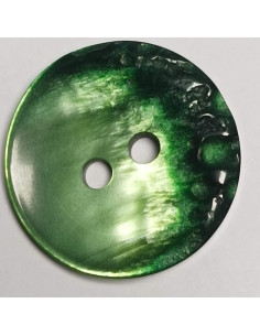 Bouton polyester, 2 trous, rond, 23 mm, vert