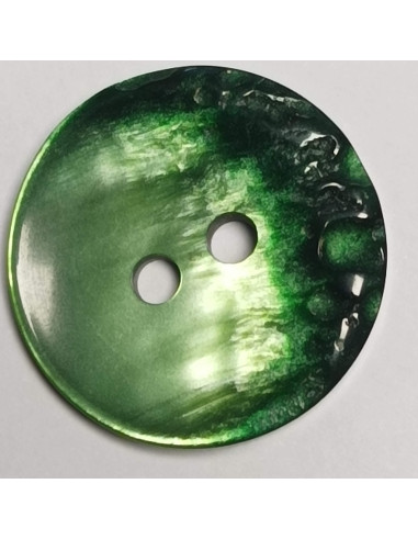 Bouton polyester, 2 trous, rond, 23 mm, vert
