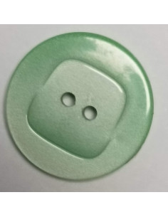 Bouton polyester, 2 trous, rond, 22 mm, vert