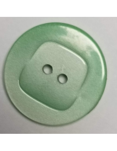 Bouton polyester, 2 trous, rond, 22 mm, vert