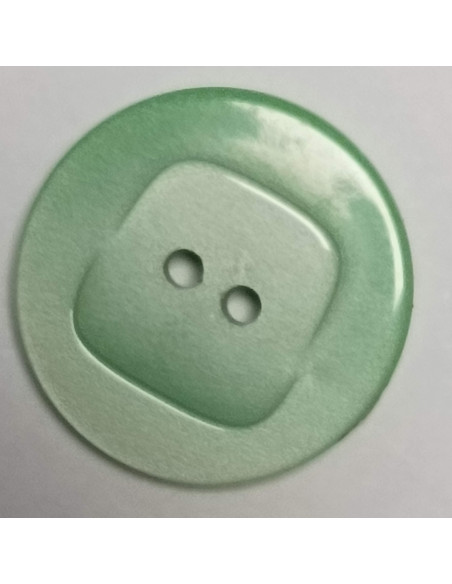 Bouton polyester, 2 trous, rond, 22 mm, vert