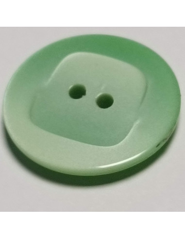 Bouton polyester, 2 trous, rond, 22 mm, vert