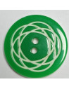 Bouton polyester, 2 trous, rond, 22 mm, vert