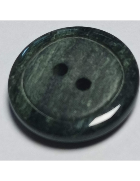 Bouton polyester, 2 trous, rond, 18 mm, gris