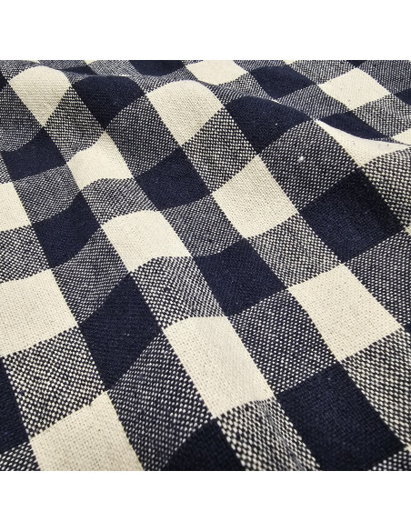 Tissu, Jacquard Vichy, Bleu Marine, Laize 150 cm, 100% Coton 250g/m²