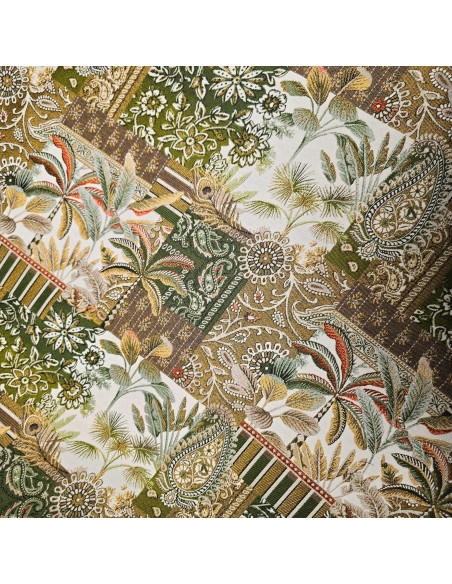 Tissu jacquard Basmati, kaki