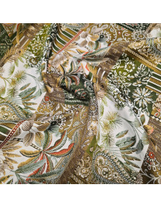 Tissu jacquard Basmati, kaki 2