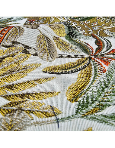 Tissu, Jacquard Basmati Patchwork, Kaki, Laize 140 cm, 75% Polyester 25% Coton 284g/m²