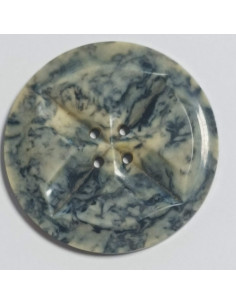 Bouton polyester, 4 trous, rond, 50 mm, gris