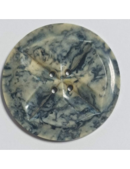 Bouton polyester, 4 trous, rond, 50 mm, gris