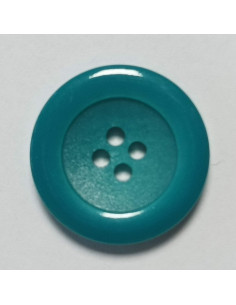 Bouton polyester, 4 trous, rond, 20 mm, vert