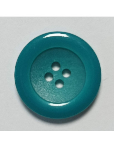 Bouton polyester, 4 trous, rond, 20 mm, vert