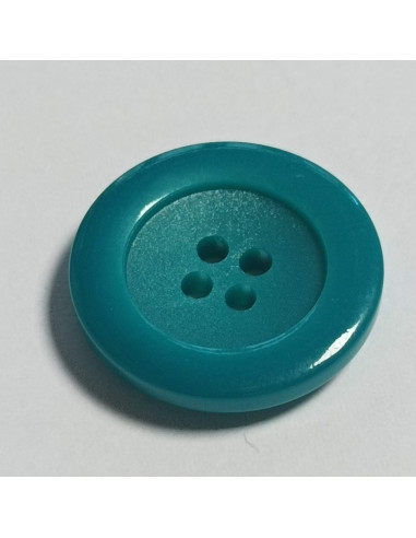 Bouton polyester, 4 trous, rond, 20 mm, vert