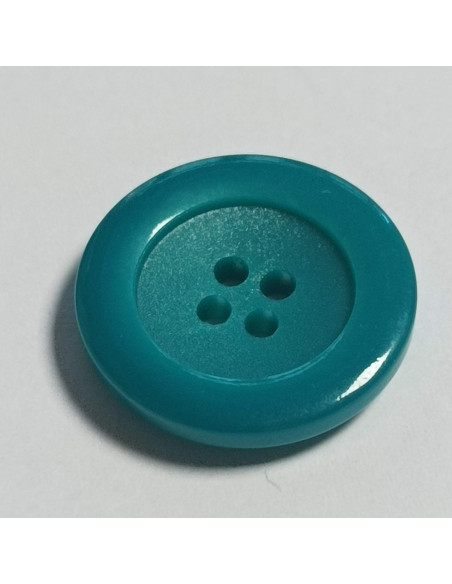 Bouton polyester, 4 trous, rond, 20 mm, vert
