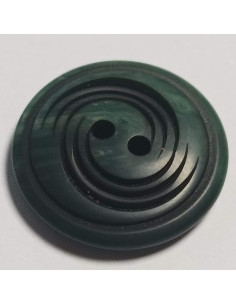 Bouton polyester, 2 trous, rond, 22 mm, vert 2