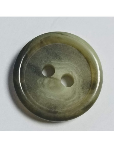 Bouton polyester, 2 trous, rond, 17 mm, vert