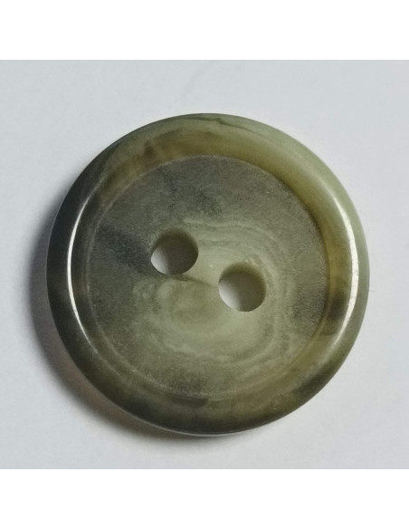 Bouton polyester, 2 trous, rond, 17 mm, vert