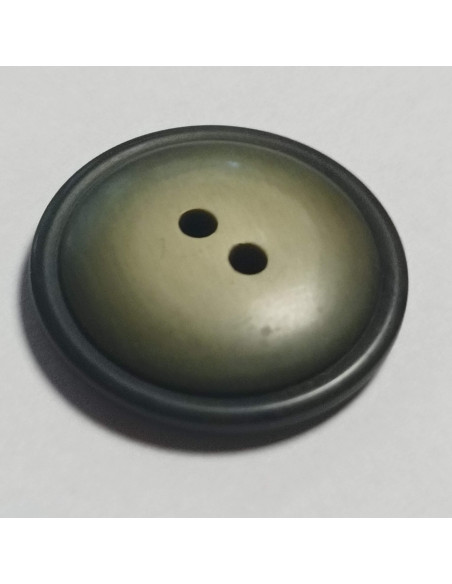 Bouton polyester, 2 trous, rond, 22 mm, vert