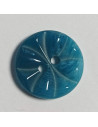 Bouton polyester, 2 trous, rond, 14 mm, bleu