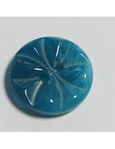 Bouton polyester, 2 trous, rond, 14 mm, bleu 2
