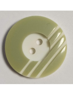 Bouton polyester, 2 trous, rond, 17 mm, vert