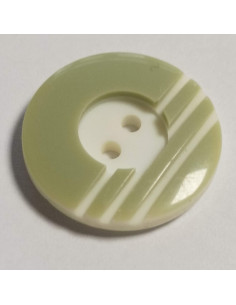 Bouton polyester, 2 trous, rond, 17 mm, vert 2