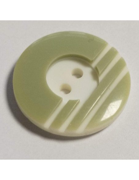 Bouton polyester, 2 trous, rond, 17 mm, vert
