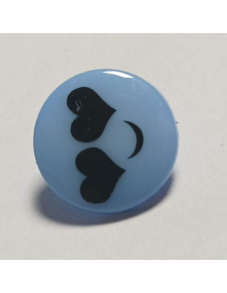 Bouton polyester, à pied, rond, 12 mm, bleu