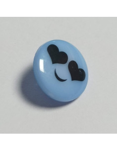 Bouton polyester, à pied, rond, 12 mm, bleu 2