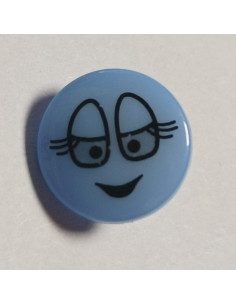 Bouton polyester, à pied, rond, 12 mm, bleu