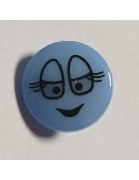 Bouton polyester, à pied, rond, 12 mm, bleu
