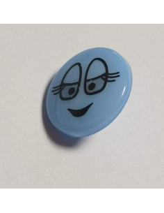Bouton polyester, à pied, rond, 12 mm, bleu 2