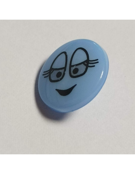 Bouton polyester, à pied, rond, 12 mm, bleu