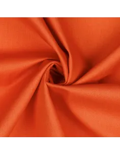 Tissu, Popeline de Coton Unie, Orange Flame, Laize 150 cm, 100% Coton 125g/m² 2