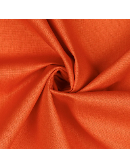 Tissu, Popeline de Coton Unie, Orange Flame, Laize 150 cm, 100% Coton 125g/m²