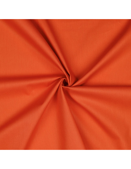 Tissu, Popeline de Coton Unie, Orange Flame, Laize 150 cm, 100% Coton 125g/m²