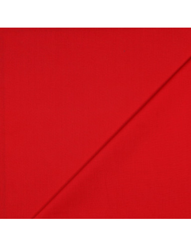 Tissu, Popeline de Coton Unie, Rouge, Laize 150 cm, 100% Coton 125g/m²