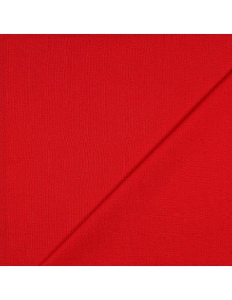 Tissu, Popeline de Coton Unie, Rouge, Laize 150 cm, 100% Coton 125g/m²